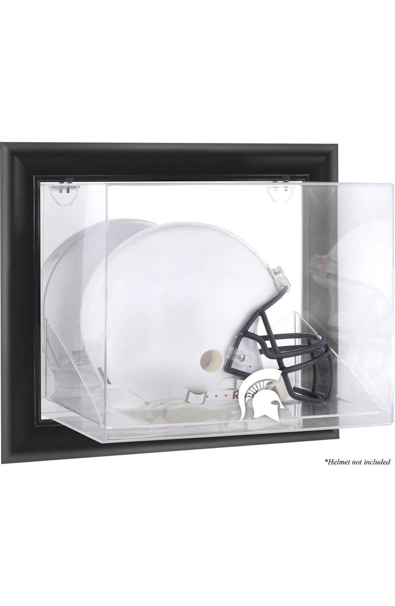 FANATICS AUTHENTIC Michigan State Spartans Black Framed Wall-Mountable Helmet Display Case, Main, color, 