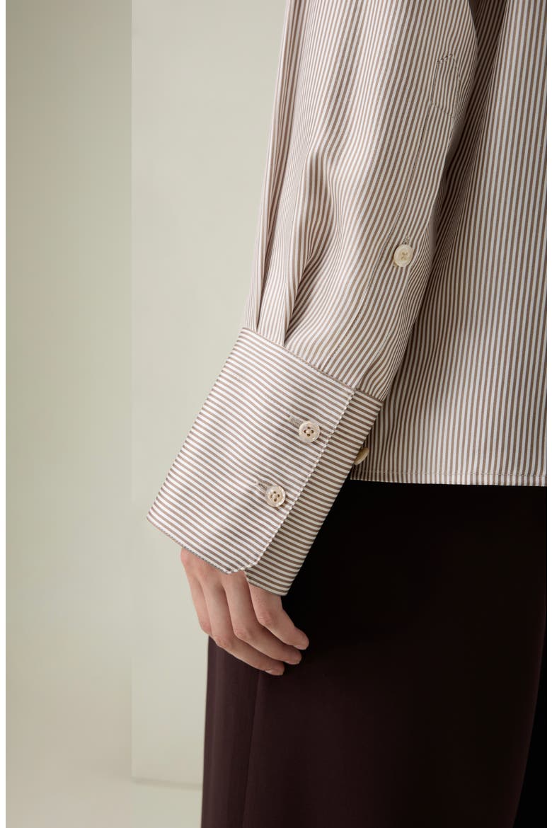 Milano Shirt, Alternate, color, Marron Stripe