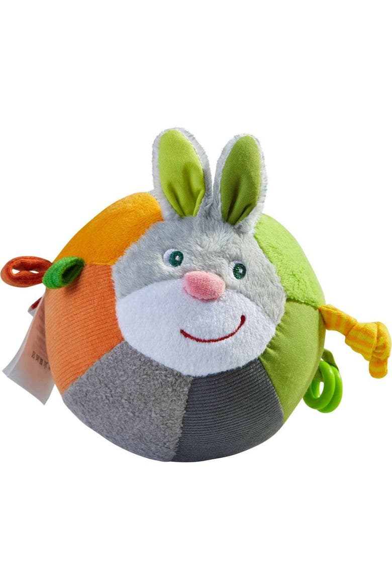 Bunny Baby Ball Toy with Crinkle Ears and Rattle Rings, Main, color, Multi