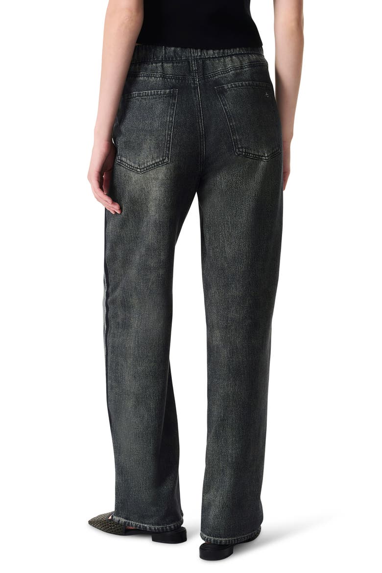 rb Miramar Track Stripe Cotton Terry Sweatpant Jeans, Alternate, color, WASHED BLACK