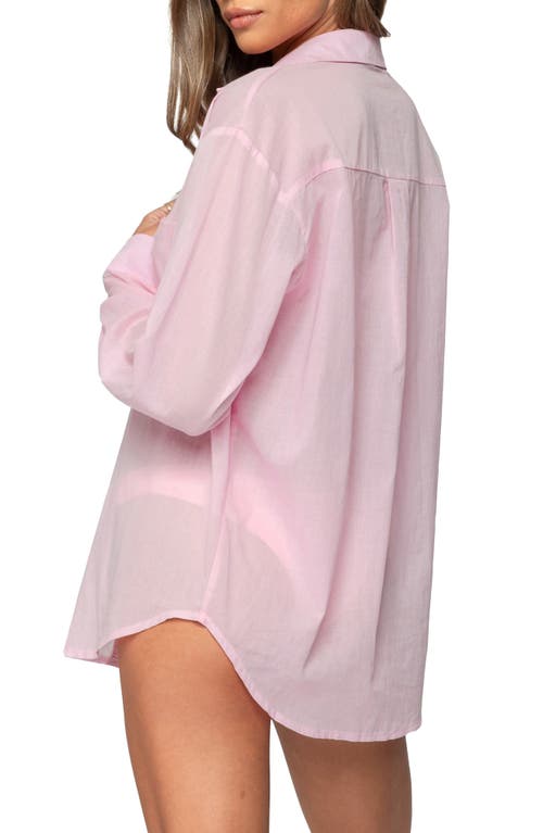 EDIKTED EDIKTED KELLEN OVERSIZE COTTON BUTTON-UP SHIRT 