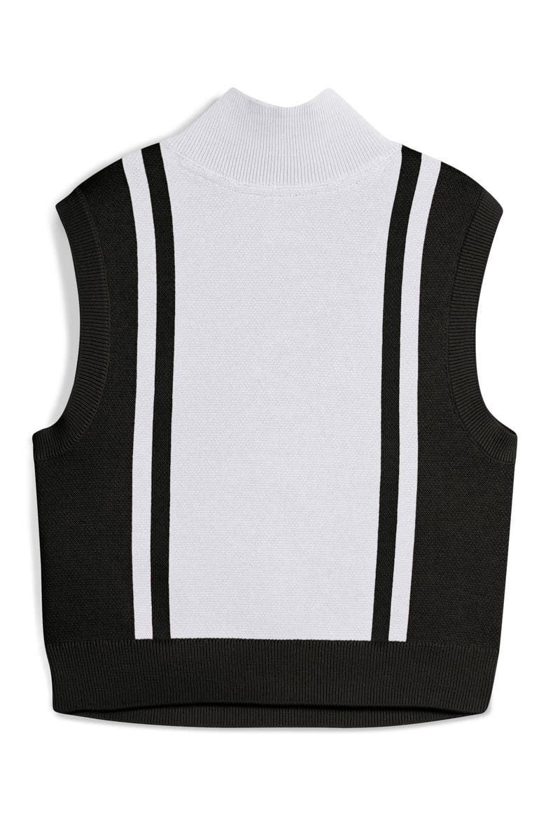 Future Archive Jacquard Sleeveless Half Zip Knit Crop Top, Alternate, color, PUMA BLACK/ PUMA WHITE