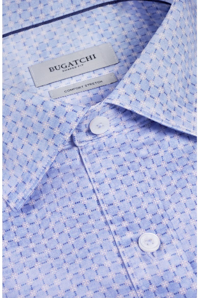 Axel Shaped Fit Mini Check Stretch Cotton Button-Up Shirt, Alternate, color, AIR BLUE