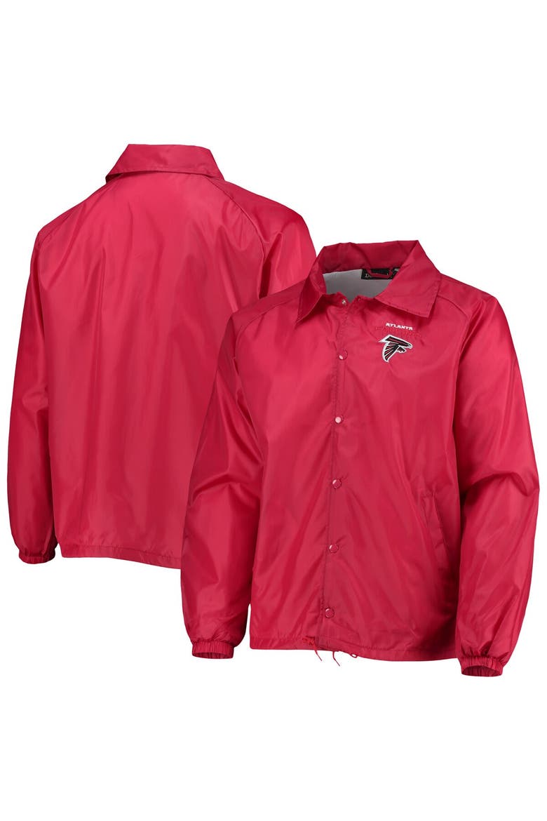 Men's Dunbrooke Red Atlanta Falcons Coaches Classic Raglan Full-Snap Windbreaker Jacket, Main, color, Red