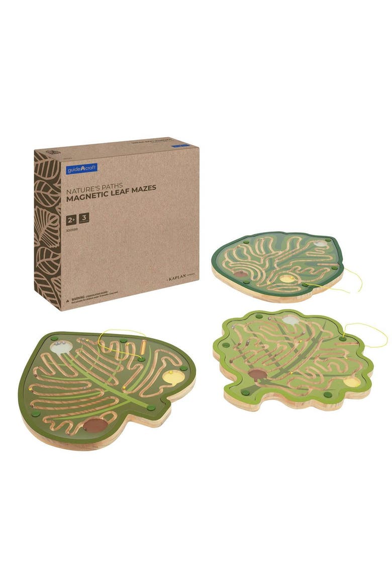 Nature's Paths Magnetic Leaf Mazes - Set of 3, Main, color, Green