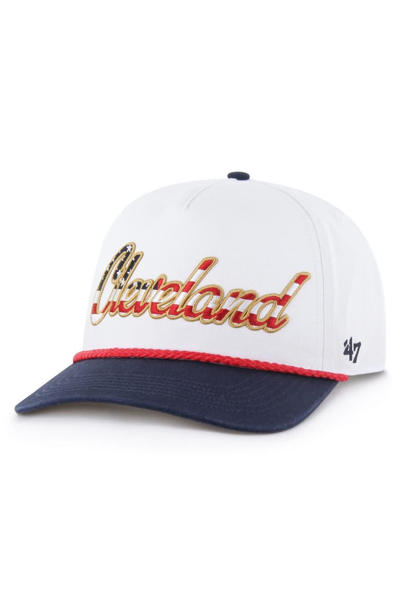 '47 Men's '47 White Cleveland Browns Patriotic Overhand Hitch Adjustable Hat, Main, color, White
