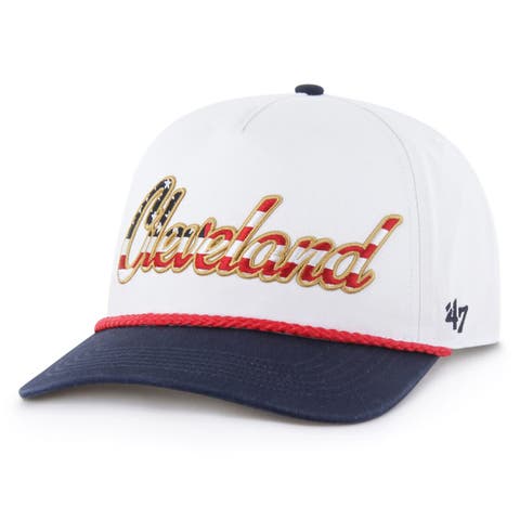 Men's '47 White Cleveland Browns Patriotic Overhand Hitch Adjustable Hat