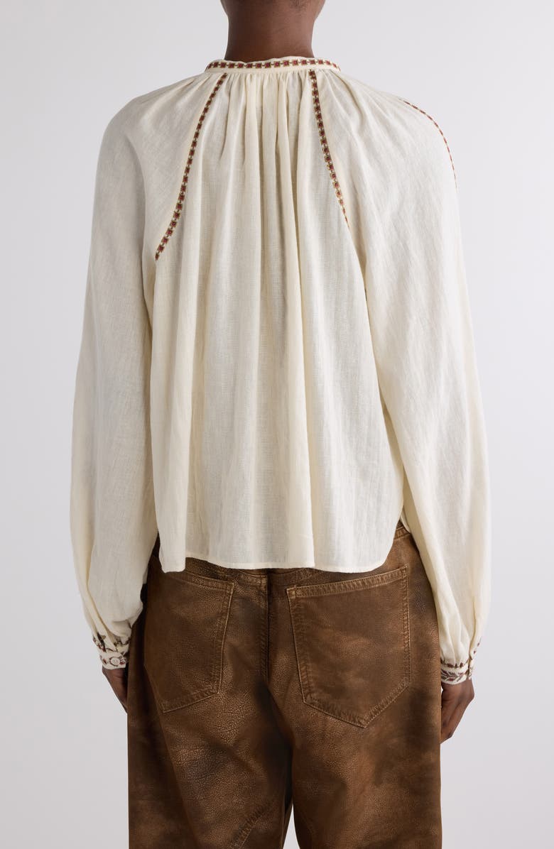 Isabel Marant Étoile Lynne Embroidered Top, Alternate, color, Ecru