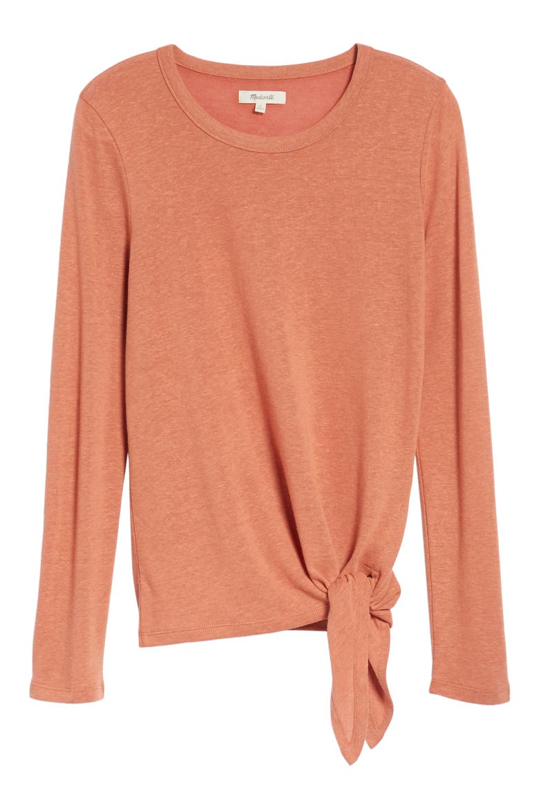 Soundcheck Side Tie Tee, Alternate, color, GOLDEN APRICOT
