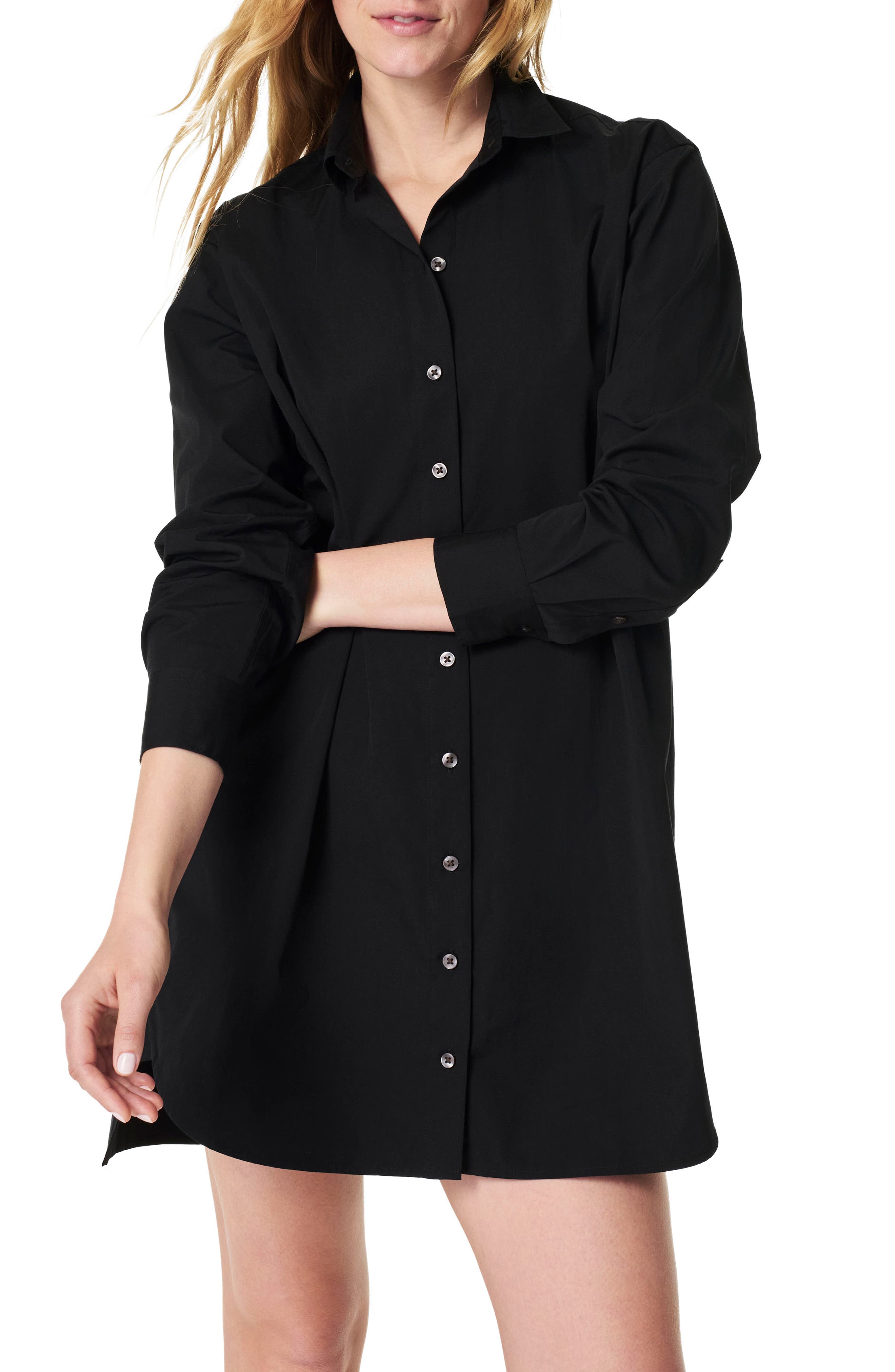 Long Sleeve Cotton Poplin Shirtdress - image 2
