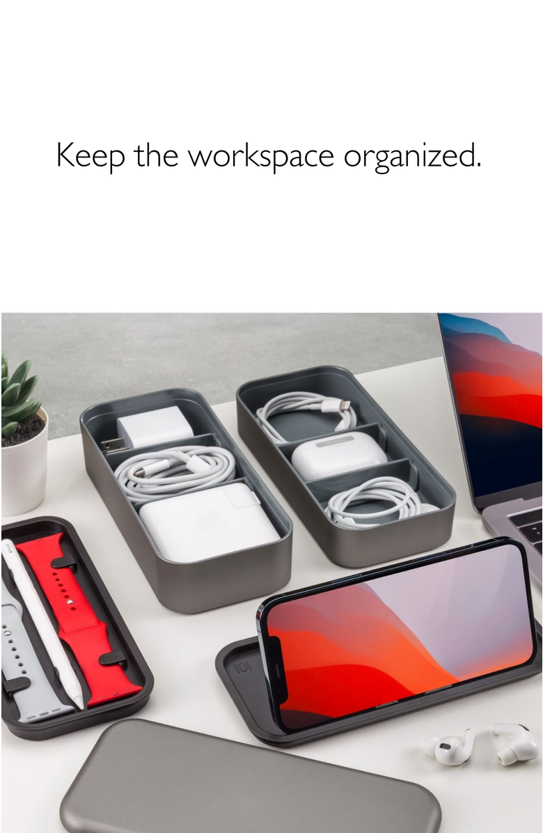 Function101 BentoStack Tech Accessory Organizer, Alternate, color, Grey