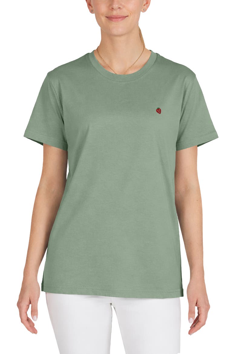 Womens Lil Strawberry Jersey Tee, Main, color, Sage