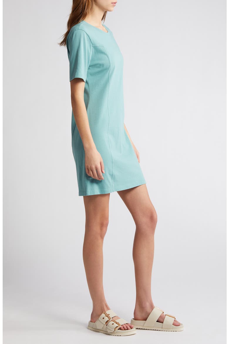 Seamed Organic Cotton T-Shirt Dress, Alternate, color, SEAGLASS