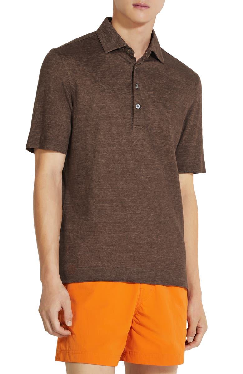 ZEGNA Linen Polo, Main, color,