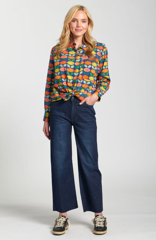 Apny Boyfriend Poplin Button-up Shirt In Multi