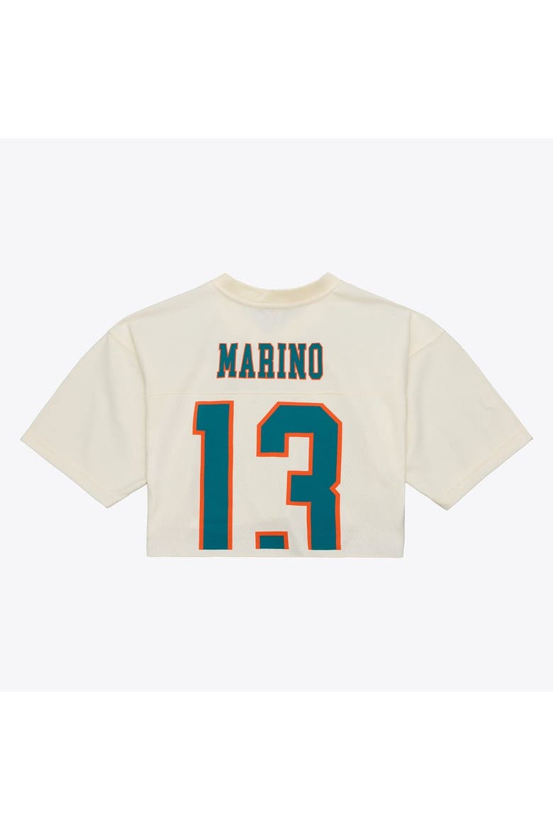 Women's Mitchell & Ness Dan Marino Cream Miami Dolphins Retired Player Cropped Fashion Jersey, Alternate, color, Cream