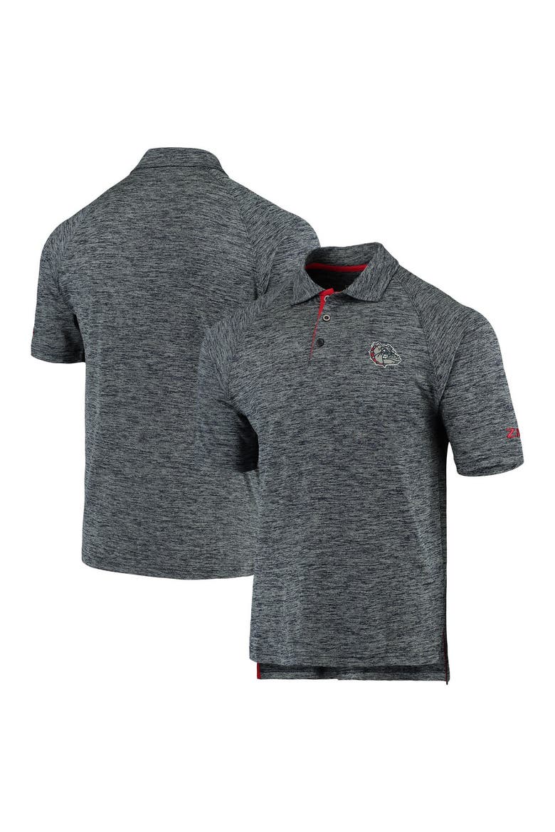 Men's Colosseum Heathered Navy Gonzaga Bulldogs Down Swing Raglan Polo, Main, color, Heather Navy