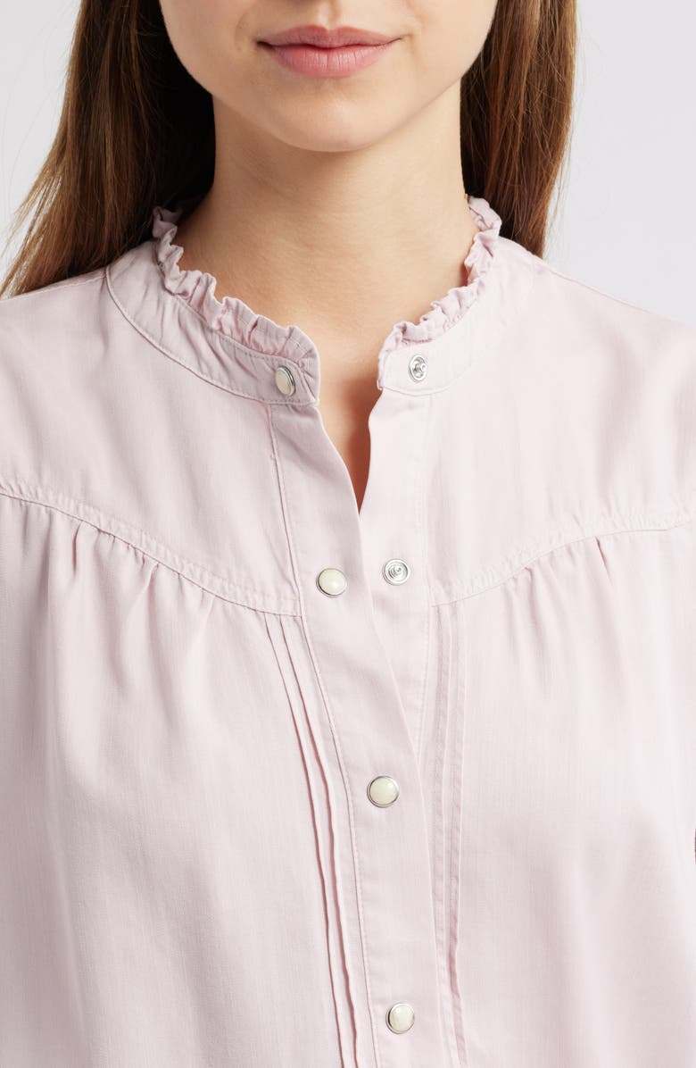 Rails Alanna Ruffle Denim Snap-Up Shirt, Alternate, color, 