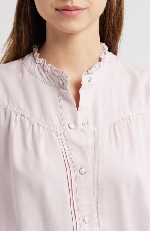 Rails Alanna Ruffle Denim Snap-up Shirt In Dusty Rose