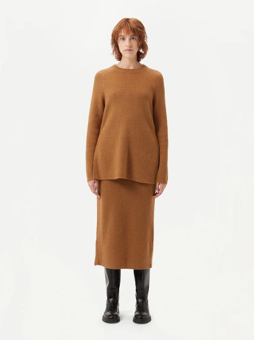 Gobi Mongolian Cashmere Cashmere Skirt With Zip In Brown