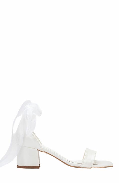 Athena Low Heel Sandals with Ribbon
