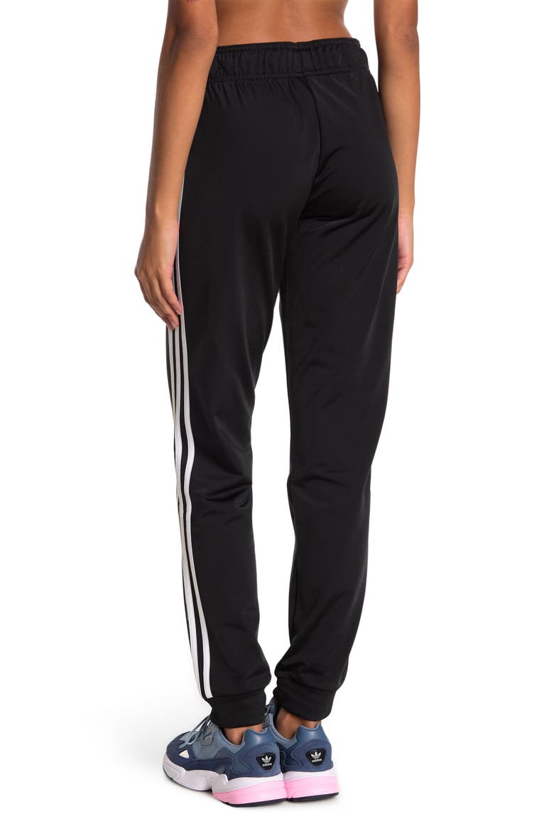 Primegreen Essentials Warm-Up Slim Tapered 3-Stripes Track Pants, Alternate, color, BLACK