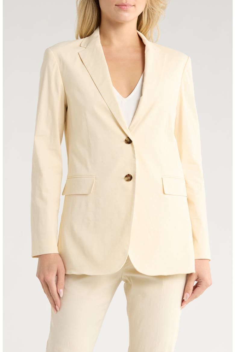 Two Button Linen Blend Blazer, Main, color, LIGHT LINEN