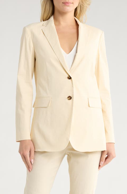 Two Button Linen Blend Blazer