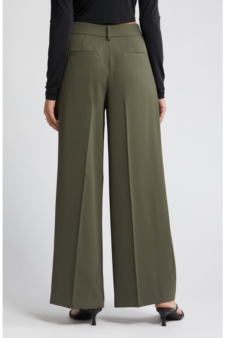 Wide Leg Twill Trousers, Alternate, color, GREEN CITY