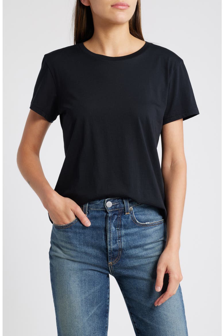 Classic Cotton Crewneck T-Shirt, Main, color, BLACK