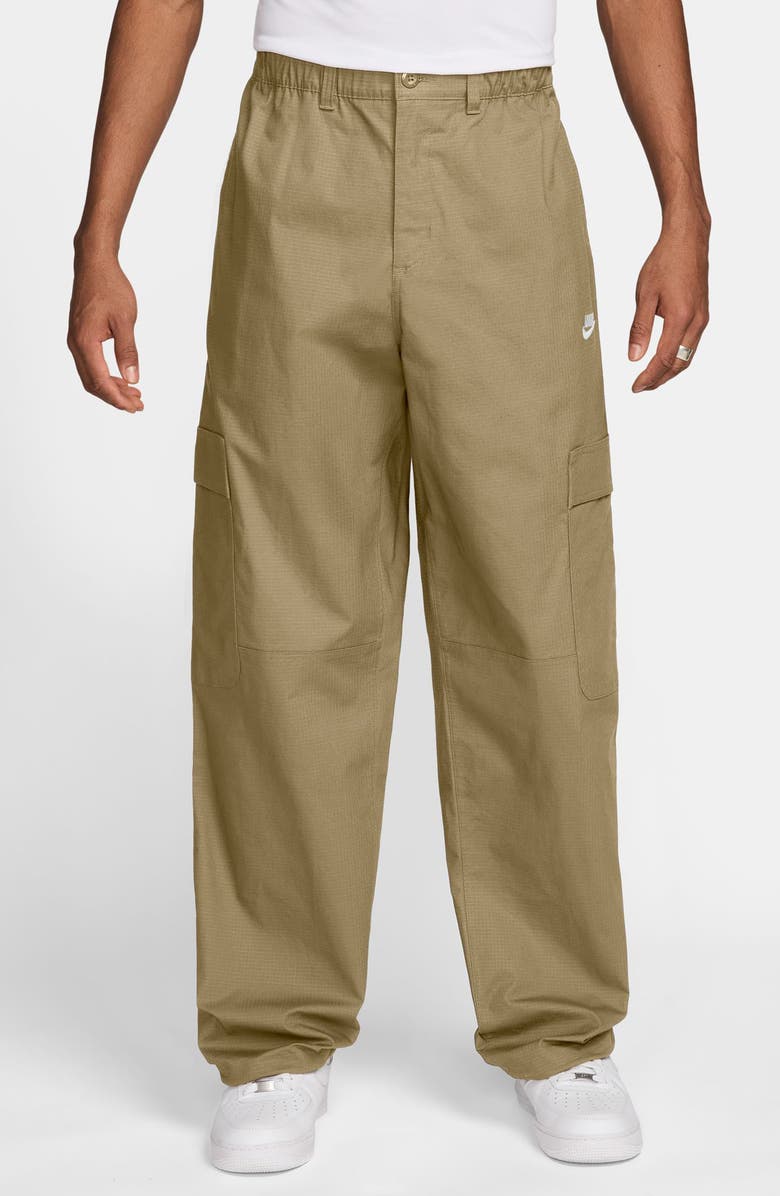 Nike Sportswear Club Stretch Cotton Ripstop Cargo Pants, Main, color, Parachute Beige/ White