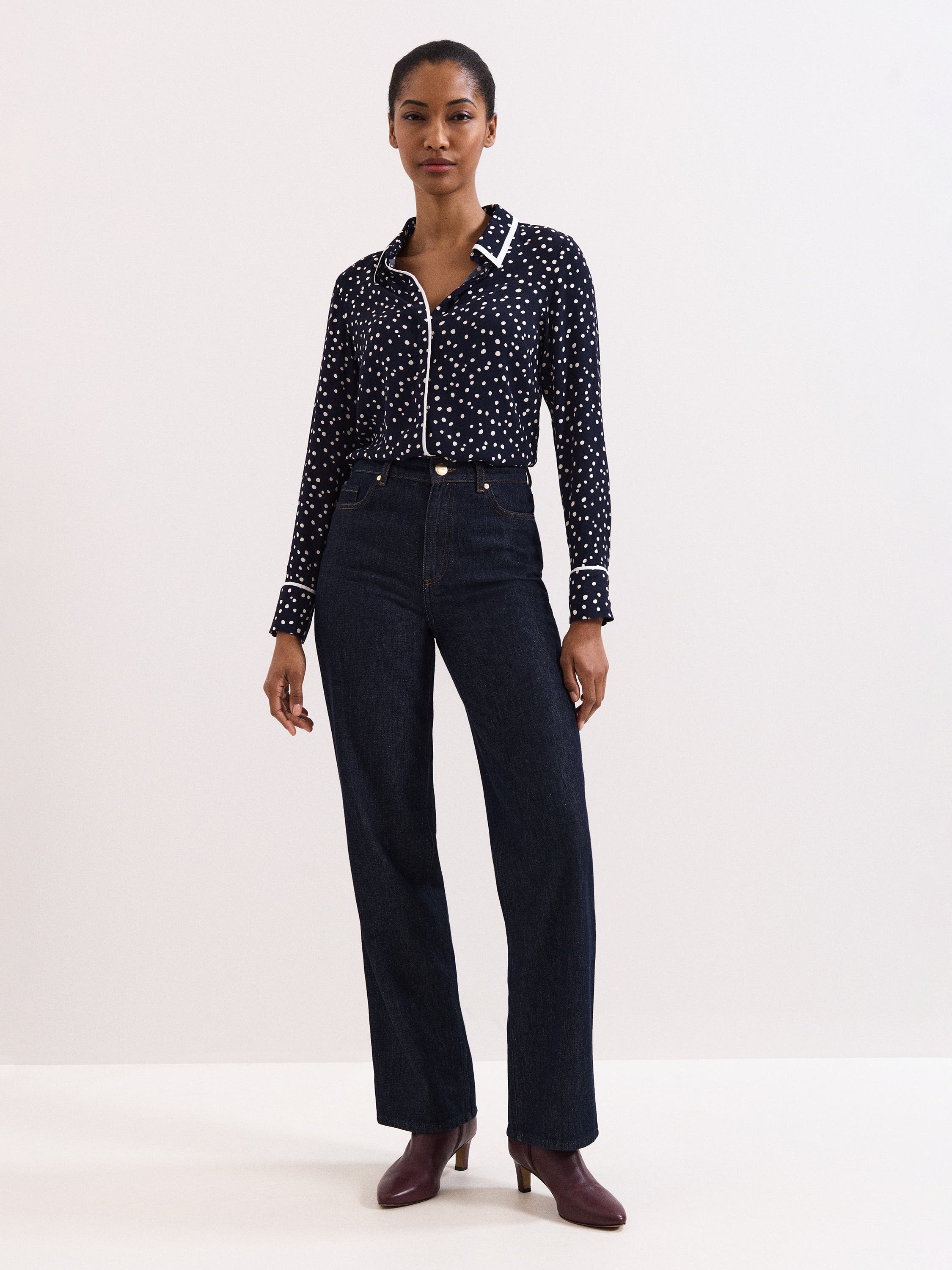 Rita Printed Collared Button-Up Shirt - image 2