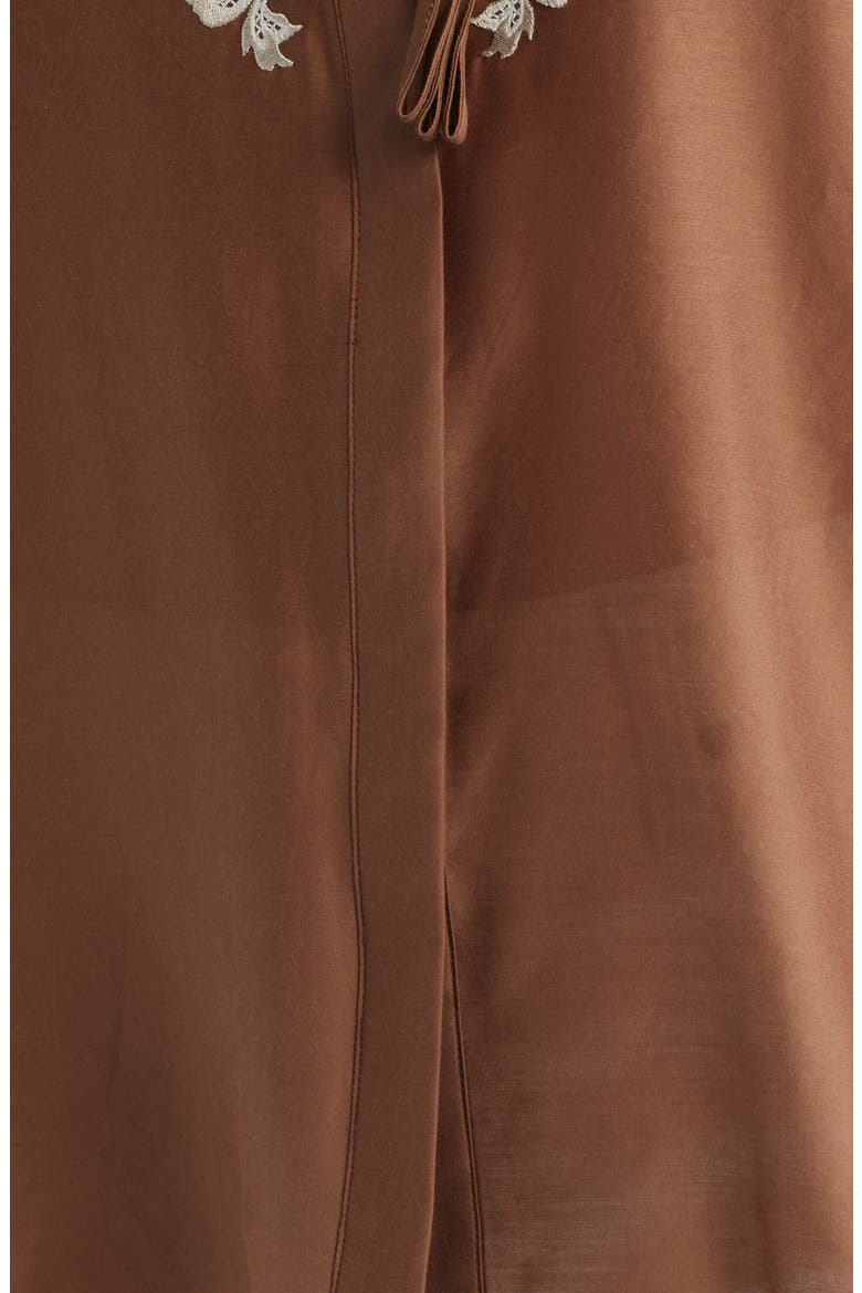 Franki Embroidered Cotton & Silk Top, Alternate, color, CACAO