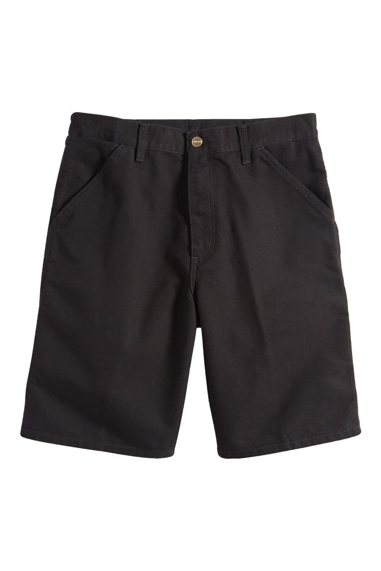 Organic Cotton Canvas Carpenter Shorts, Alternate, color, BLACK (RINSED)