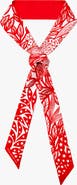 Jessie Zhao New York Silk Skinny Scarf Scarlet Tree of Life