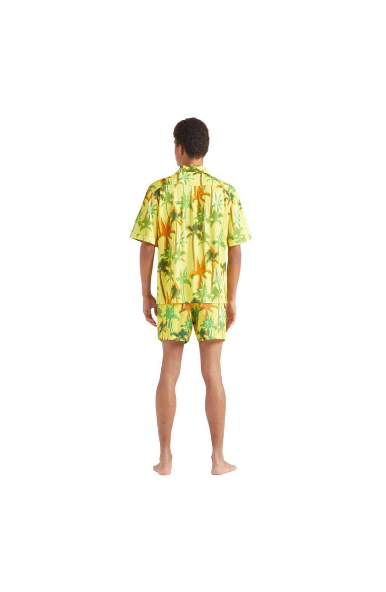 Vilebrequin Cotton Shirt Palms Offset, Alternate, color, Sun