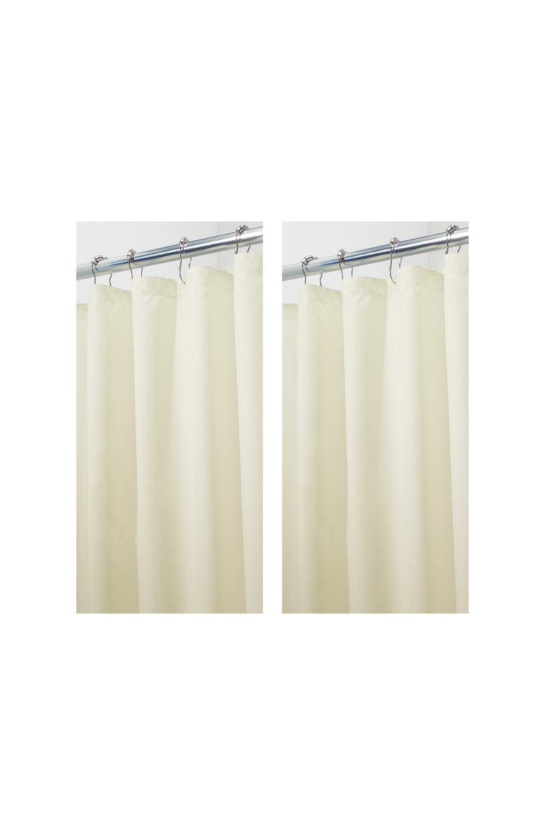 iDesign Solid Polyester Shower Curtain - 72" x 72" - Set of 2 - Brown, Alternate, color, Brown