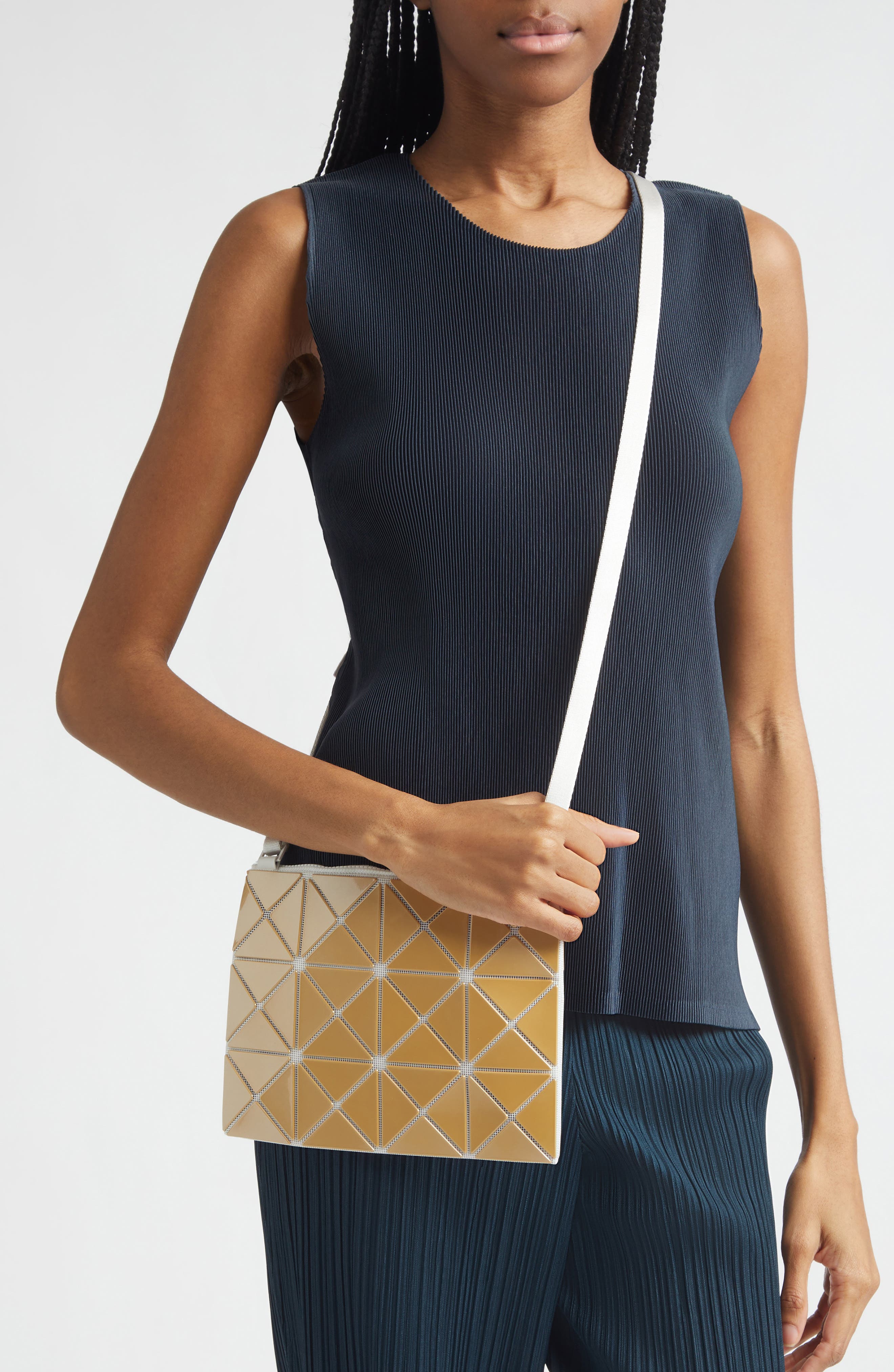 Lucent Metallic Crossbody Bag, Alternate, color, OCHER