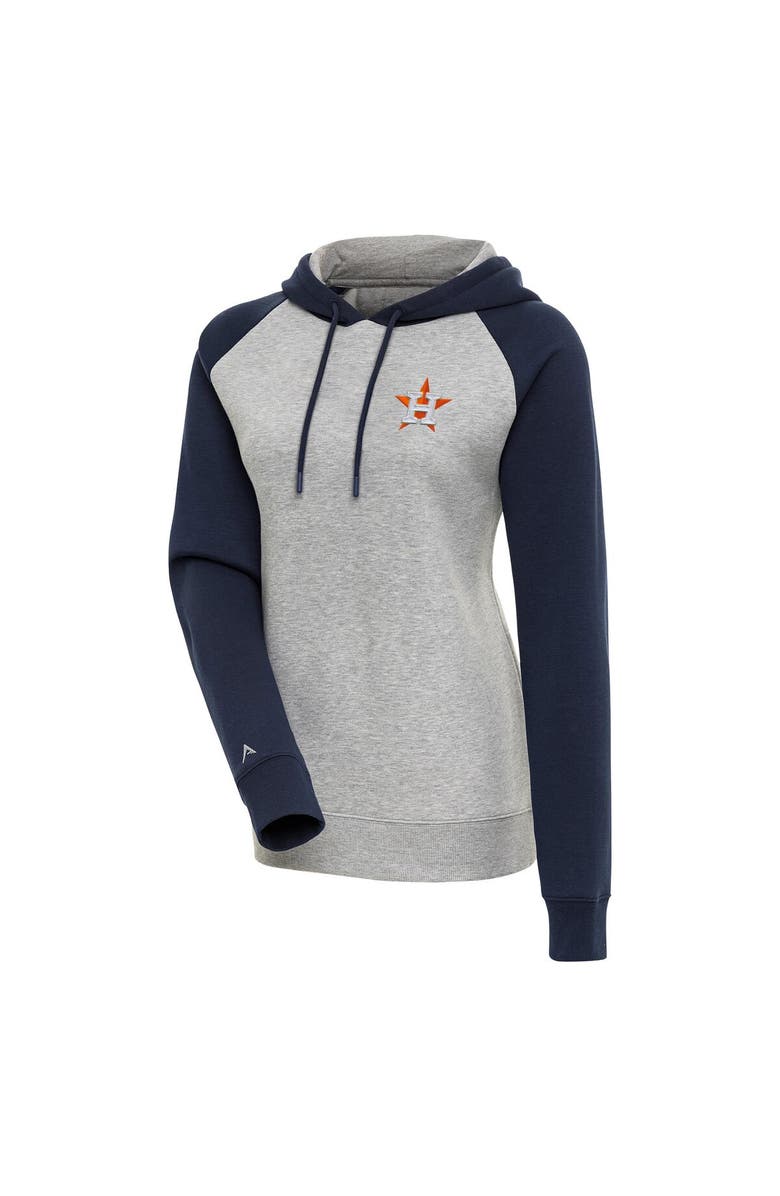 ANTIGUA Women's Antigua  Heather Gray/Navy Houston Astros Victory Raglan Sleeve Pullover Hoodie, Alternate, color, 