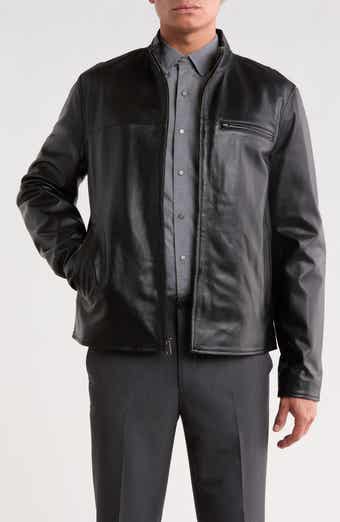 Stand Collar Leather Jacket