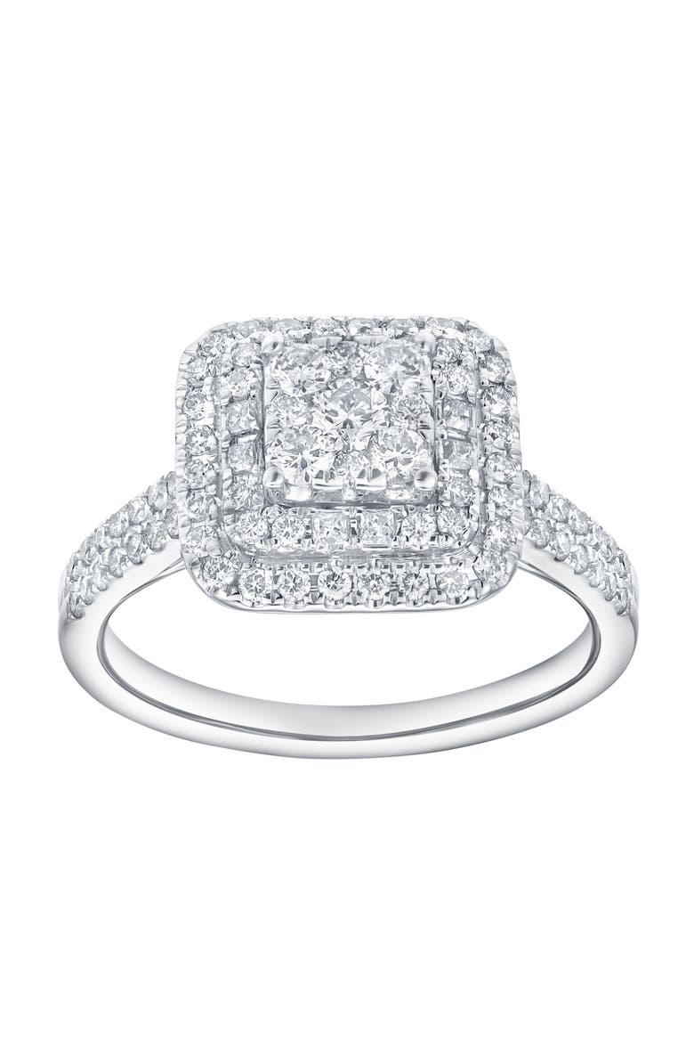 Caelisse 1.25 Ct 14K Gold Cushion Halo Diamond Ring, Main, color, 14K White Gold