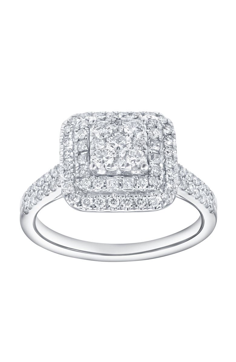 LuvMyJewelry Caelisse 1.25 Ct 14K Gold Cushion Halo Diamond Ring, Main, color, 14K White Gold