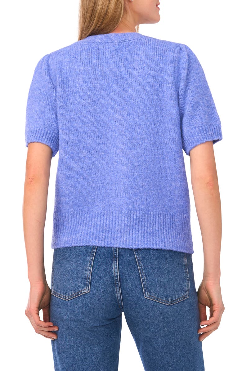 Ted Baker Short Sleeve Button Front Cardigan, Alternate, color, Dusty Cobalt