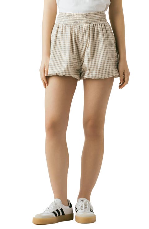 Gingham Cotton Bubble Shorts