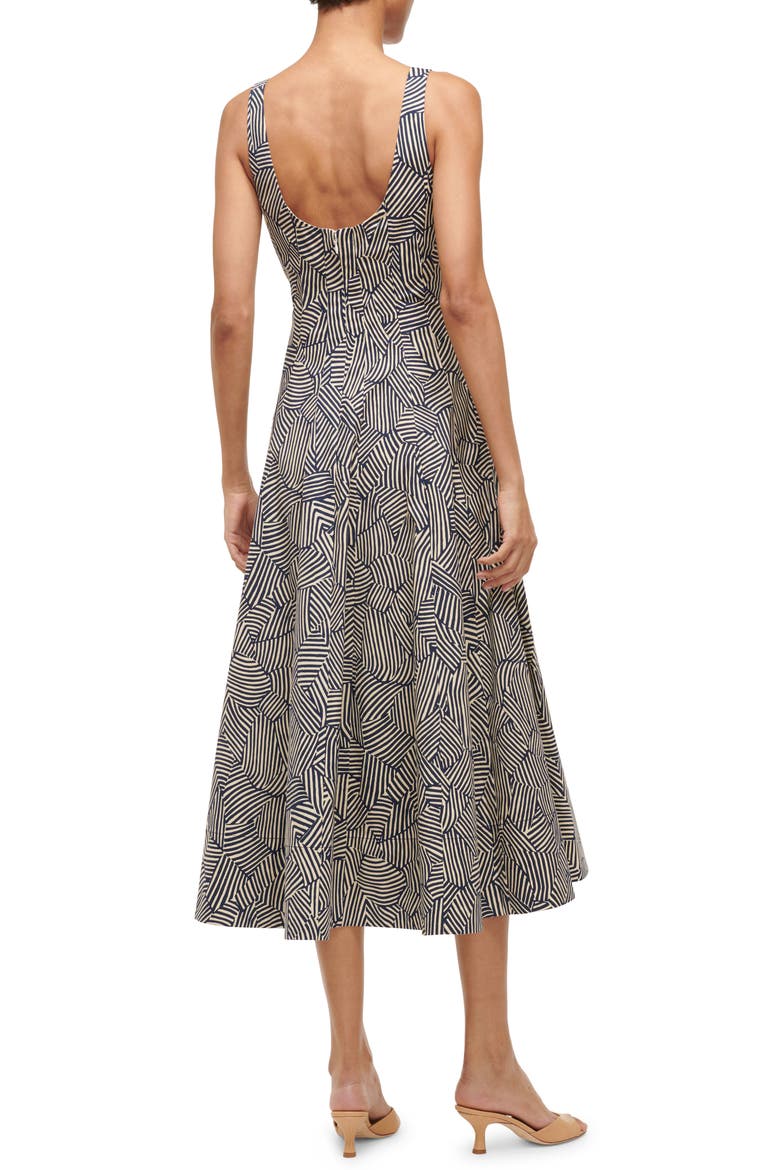 Wells Abstract Print Stretch Cotton Dress, Alternate, color, NAVY MOSAIC