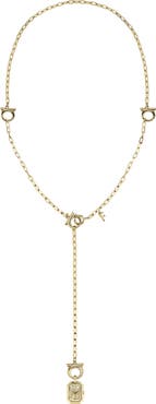 FERRAGAMO Goldtone Y-Necklace Pendant Watch, 16.6mm x 21.3mm