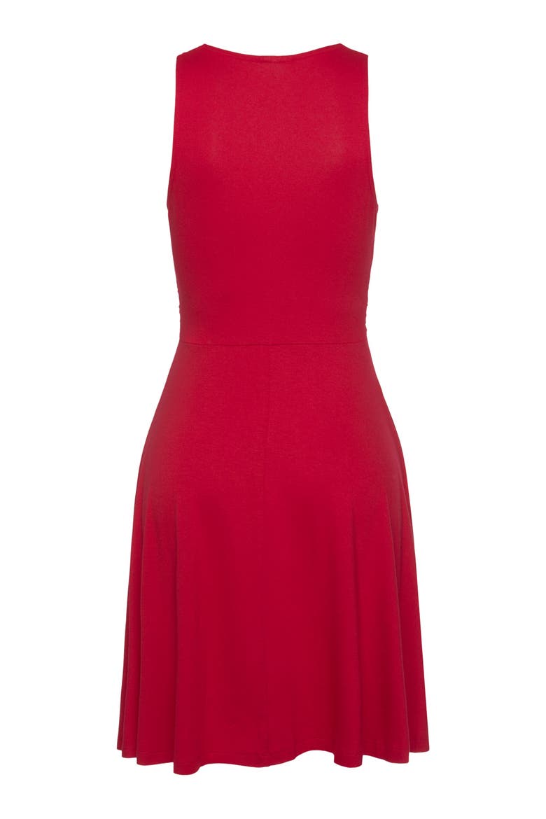 Sleeveless Wrap Look Dress, Alternate, color, Red