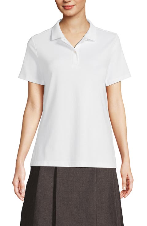 School Uniform  Short Sleeve Feminine Fit Interlock Polo Shirt