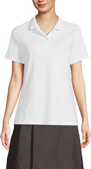 Lands' End School Uniform Short Sleeve Feminine Fit Interlock Polo Shirt