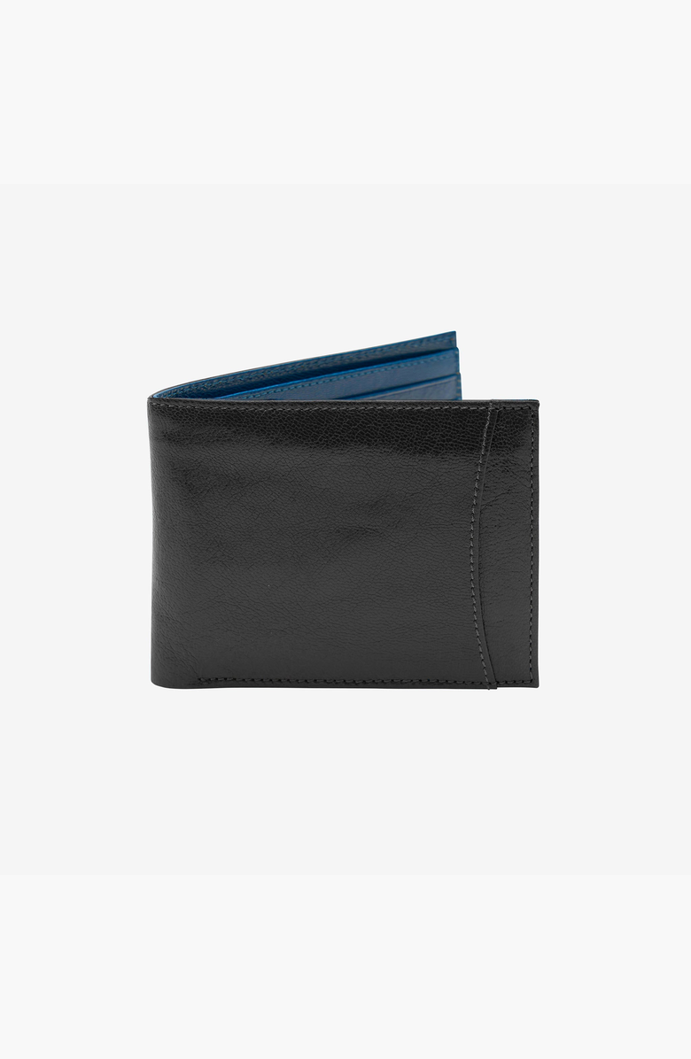 Tusk Leonardo Slide Pocket Billfold, Main, color, Black / Blue
